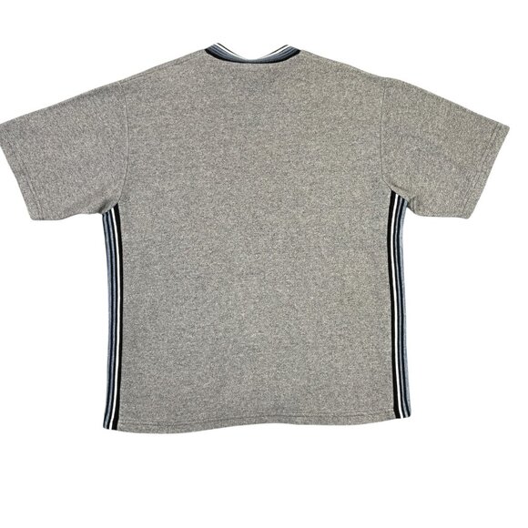 WD Sportswear Sweater Shirt Mens L Gray Short Sleeve V Neck Vintage 90s Y2K - Picture 2 of 9